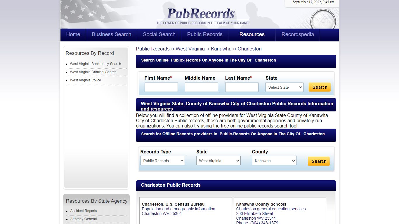Charleston, Kanawha County, West Virginia Public Records