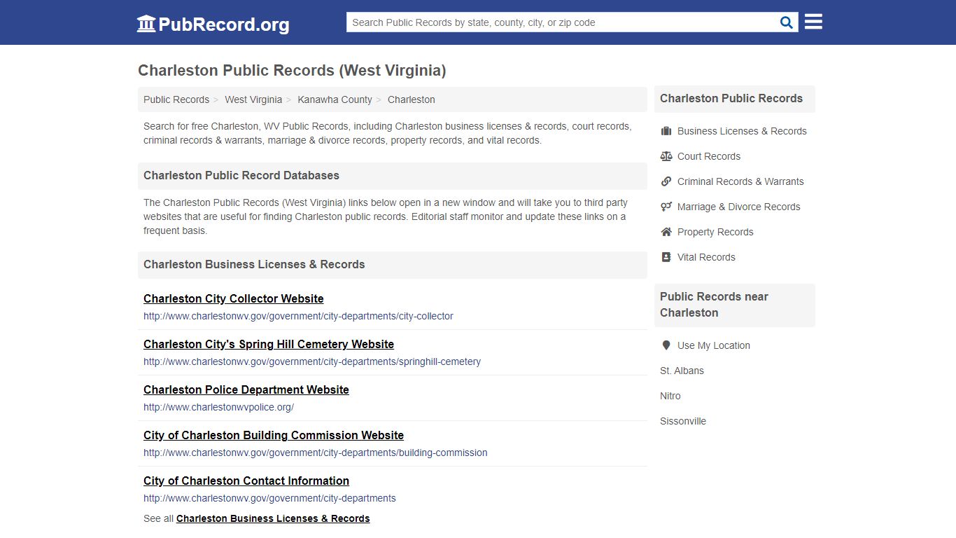 Free Charleston Public Records (West Virginia Public Records)